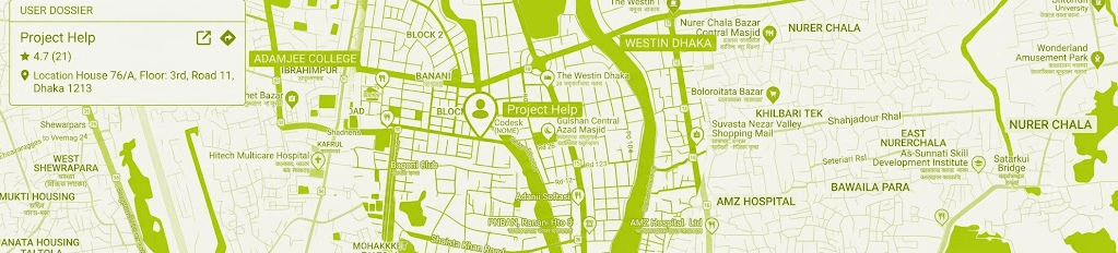 Map showing the Project Help office location